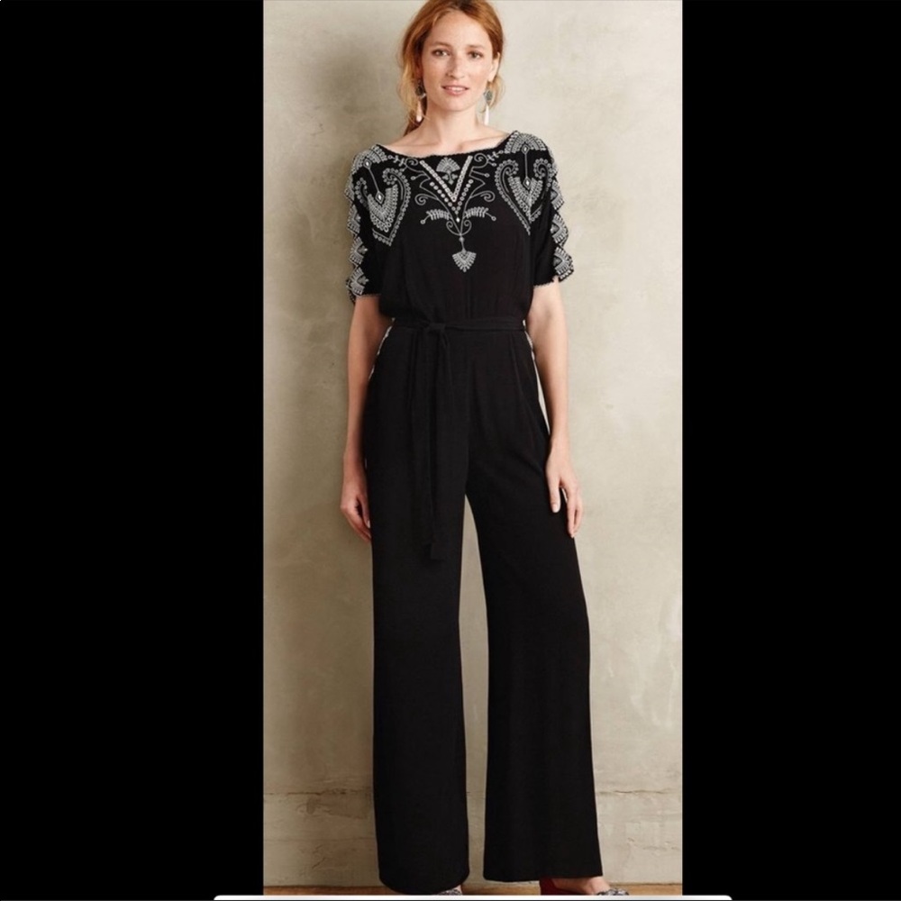 Anthropologie elevenses acacia jumpsuit 0